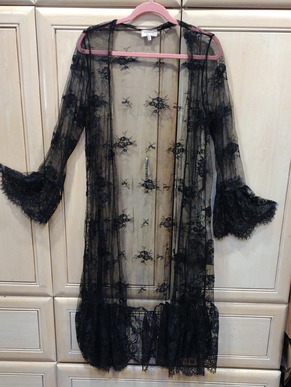 🖤 Black Lace Sheer Mesh Duster